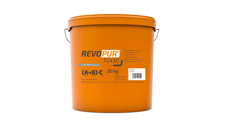 Orangener Eimer mit REVOPUR® TC 430